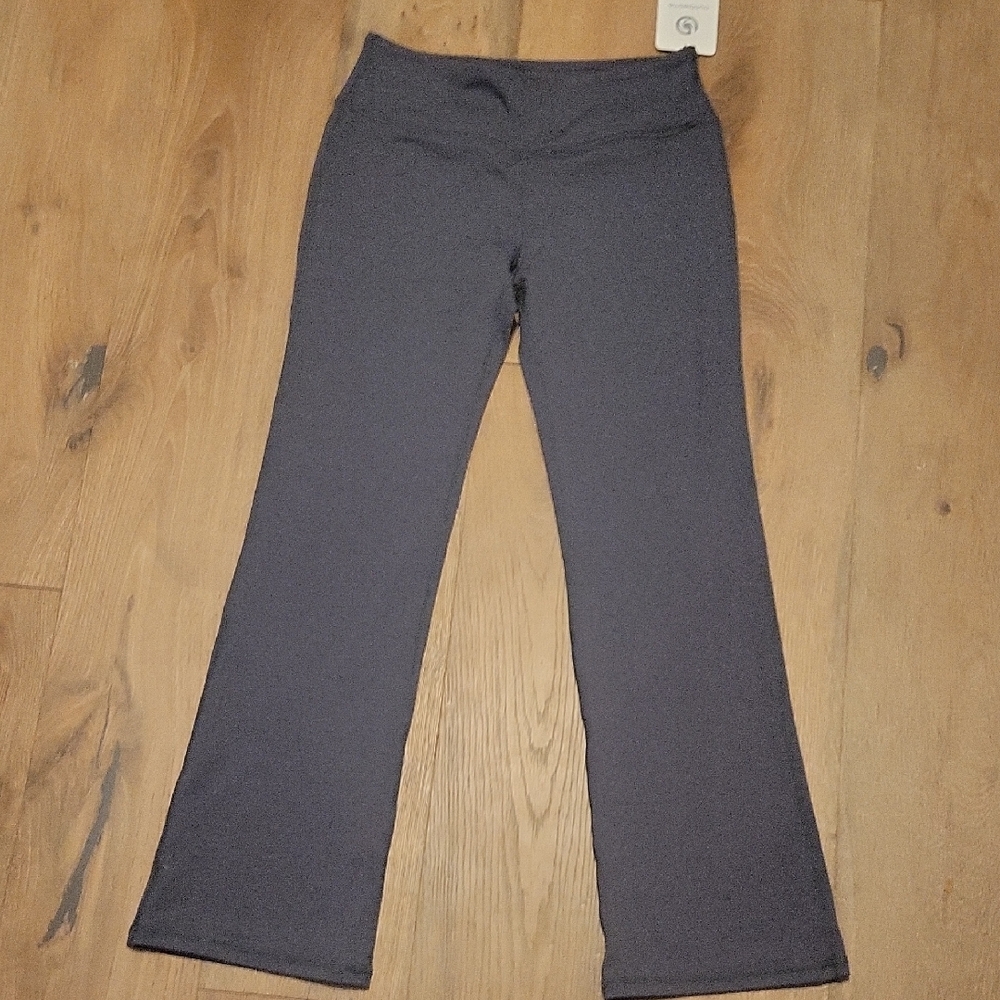 NWT Bubblelime Gray Flare Athletic Legging  Pants Size Medium New